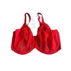 Women's Elomi 40L‎ Kendra Bra NWT Underwire Red New With Tags Semi Shear
